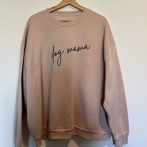 SHEIN Dog Mama Beige Sweatshirt - 4X fits like 2X- long sleeve